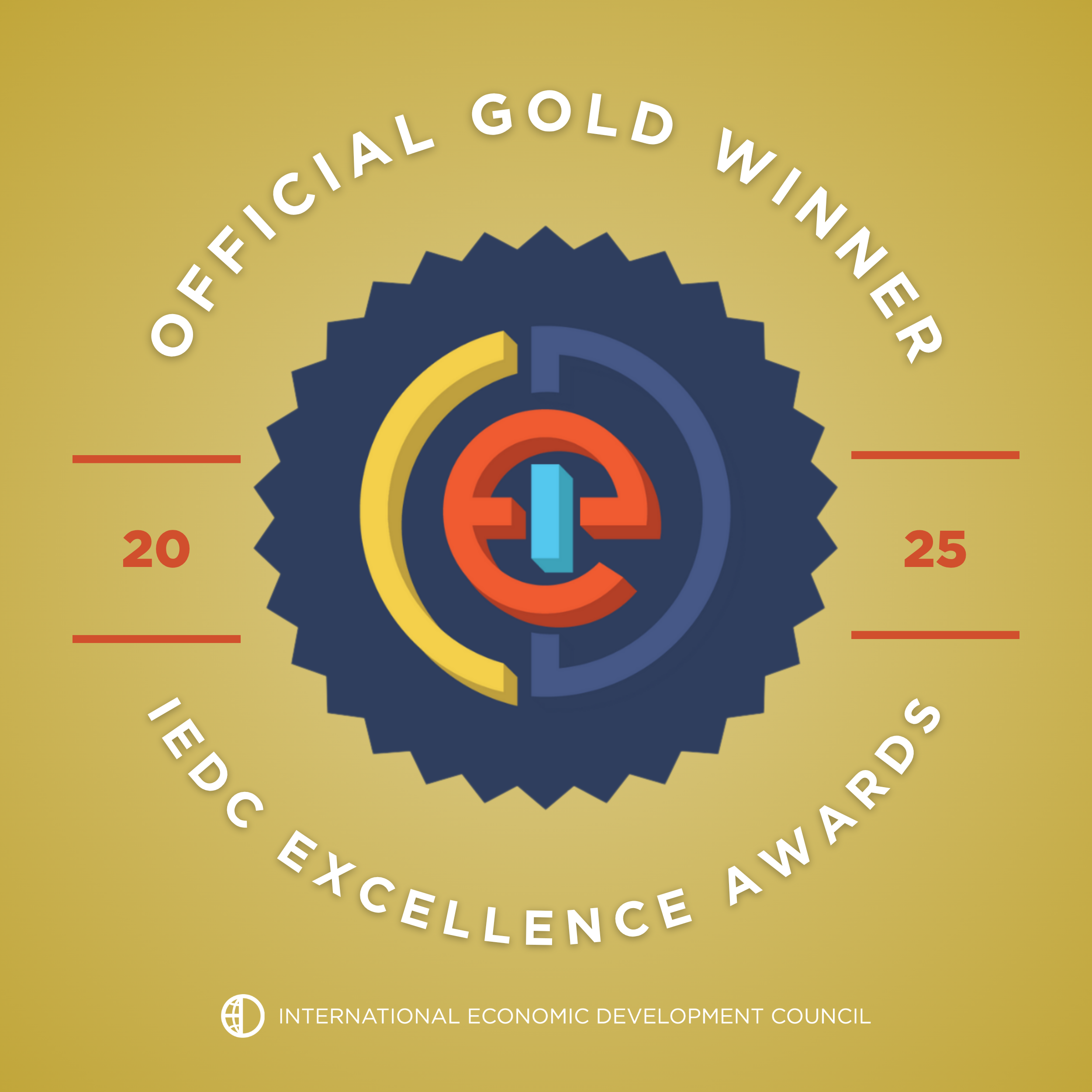 2025 Official Gold Winner IEDC Excellence Awards Badge