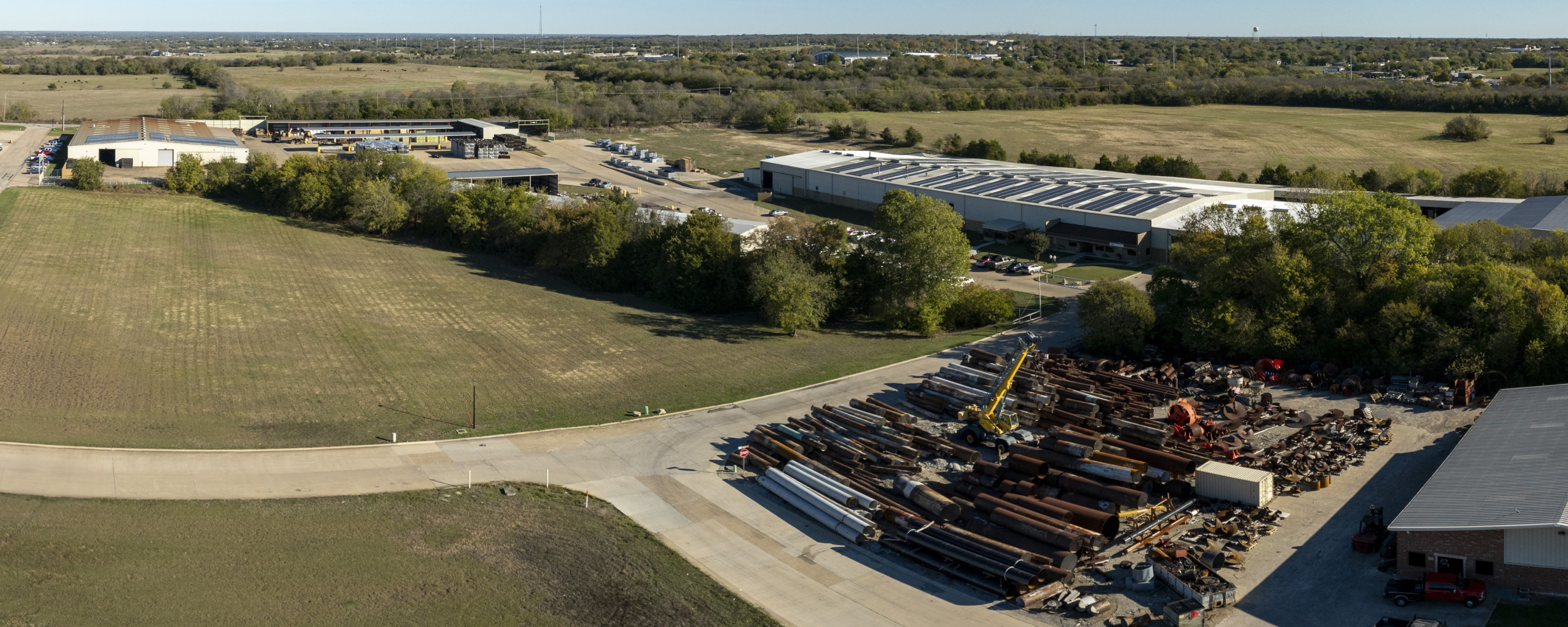 Farmersville Industrial businesses aerial view